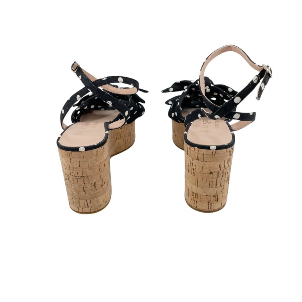 Kate Spade Julep Polka Dot Knot Cork Platform Wedges Womens 10B Preppy Coastal - Picture 2 of 9